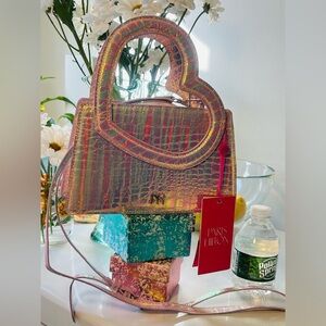 Paris Hilton Iridescent Heart Handle Mini Bag